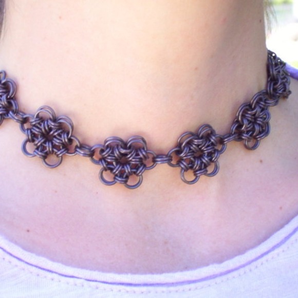 Jewelry - Copper Flower Chainmail Necklace